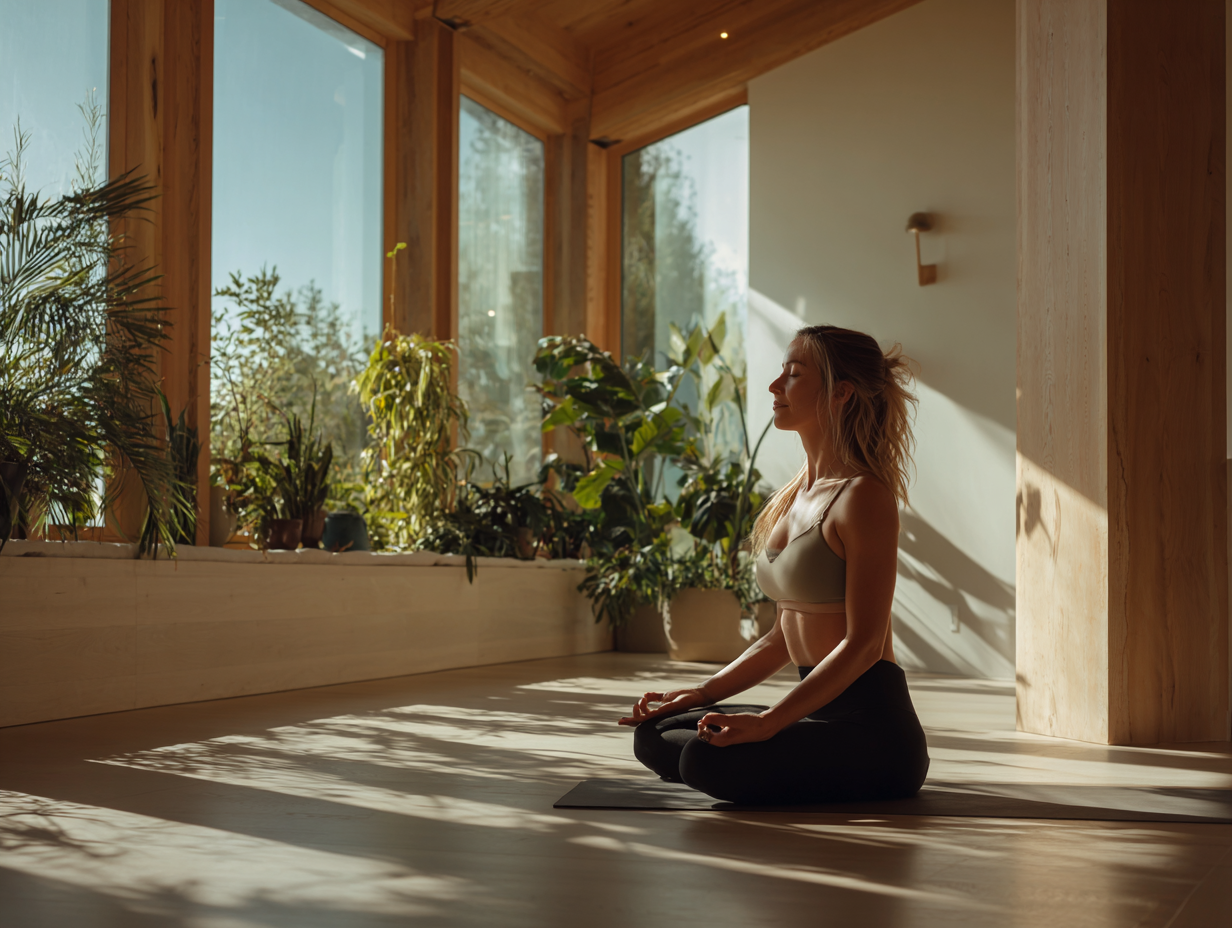 Група людей різного віку практикує йогу разом у парку на заході сонця